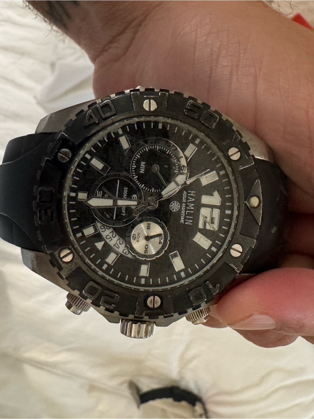 Men's Black Chronograph Sports Watch